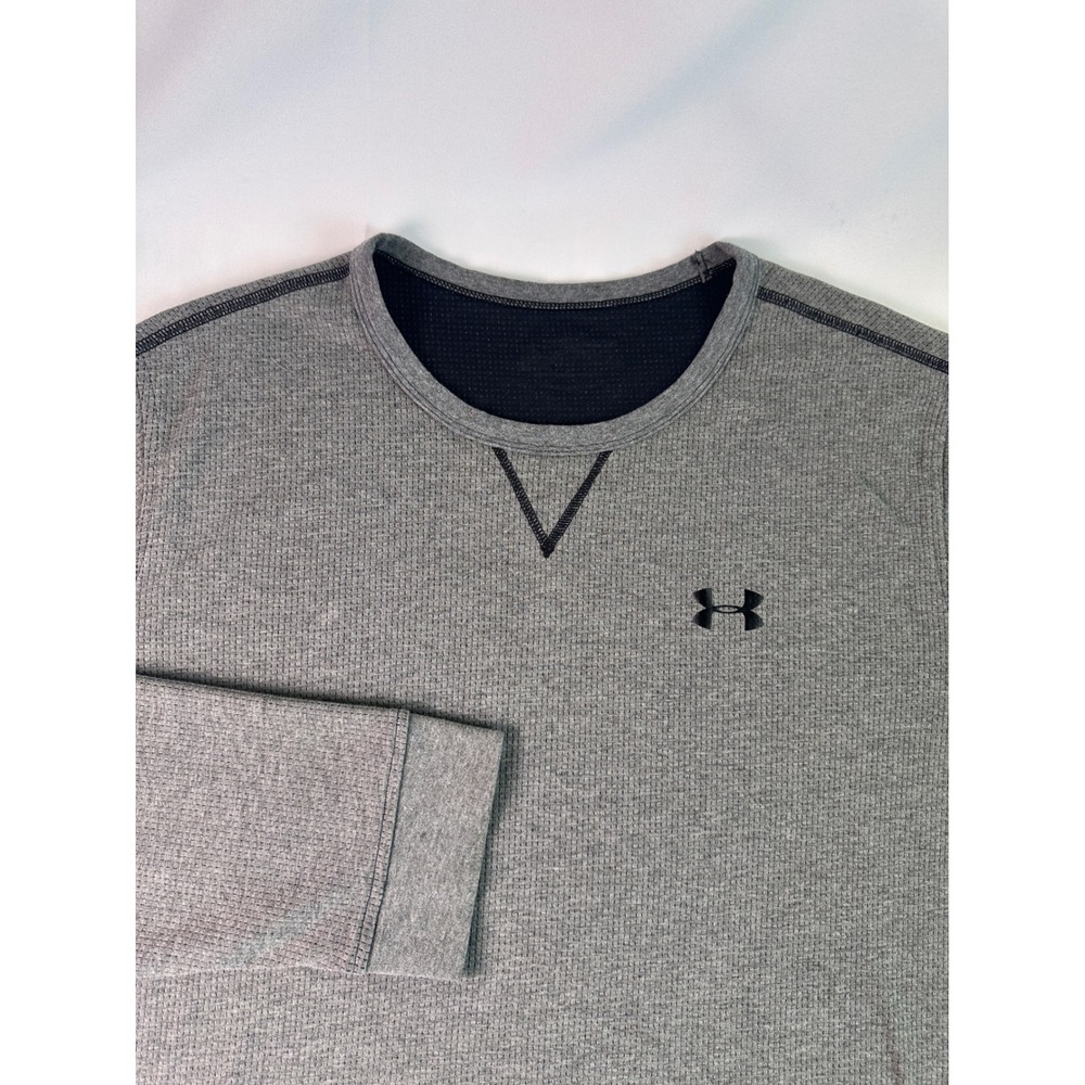 Under Armour Men's Long Sleeve Shirt - Gray with Black Logo - Picture 1 of 8